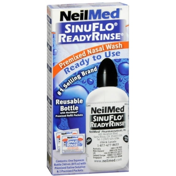 NeilMed SinuFlo Ready Rinse Premixed Nasal Wash Solution, 8 oz, 1 Piece