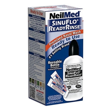 Neilmed Sinuflo Ready Rinse, Premixed Saline Nasal Rinse - 8 Oz, 3 Pack