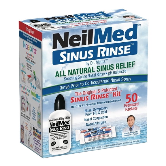 (2 pack) Neilmed Sinus Rinse Kit - All Natural Soothing Nasal Rinse - 1 ...