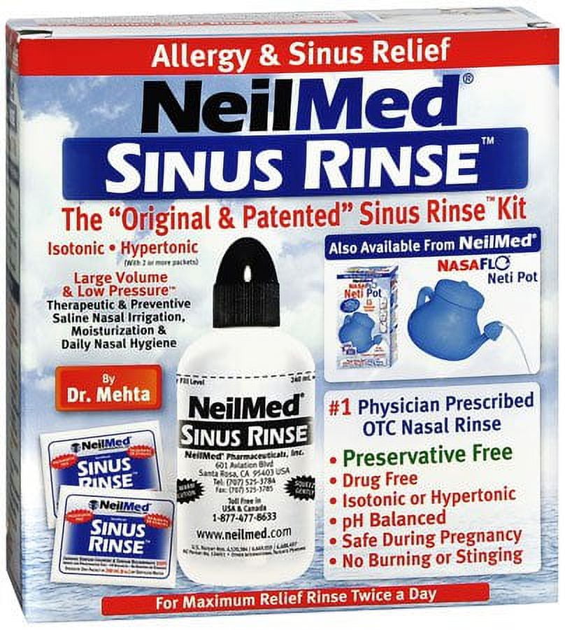 2 x Neilmed Sinus Rinse Kit For Adult Soothing Saline Nasal Rinse 60  Packets