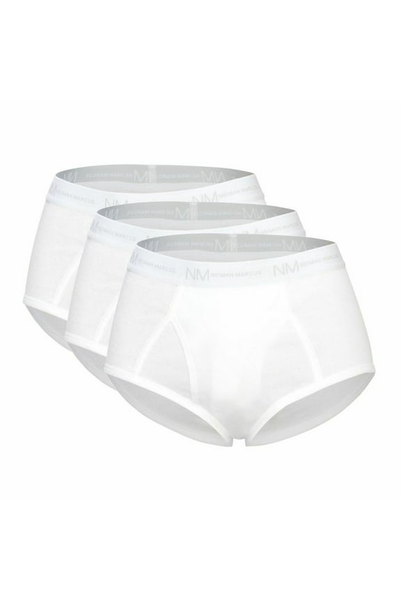 Neiman Marcus 100% Cotton Men's Underwear 3-Pack Tagless Black White Boxer Briefs