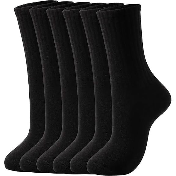Neiup 6 Pack Women's Crew Socks Casual Athletic Lightweight Breathable Socks