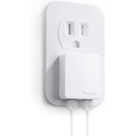 Nekmit 16W Dual Port USB Wall Charger with Smart IC, White