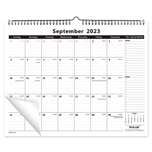 Nekmit 20232024 Academic Yearly Monthly Wall Calendar, Wirebound