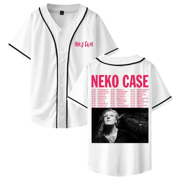 Neko Case Baseball Jersey 2025 Fall Tour Short Sleeve Button-up Shirts Men Women Streetwear Tops