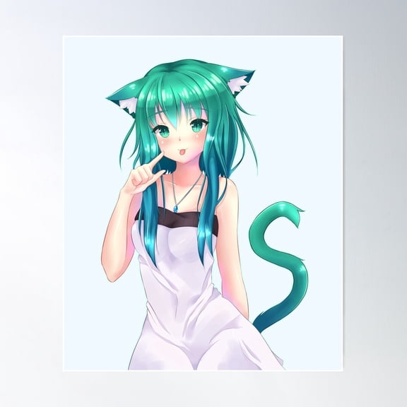 Neko Girl Poster Wall Art, Modern Wall Decor For Living Room Bedroom, 8x12 UNFRAMED