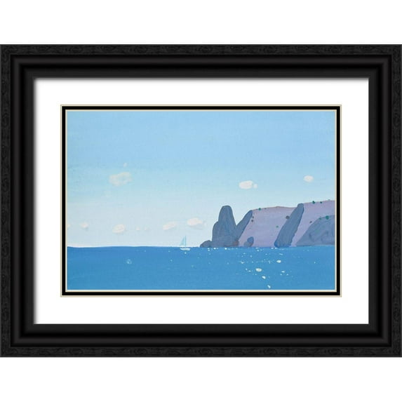 Nekraha, Igor 18x13 Black Ornate Wood Framed with Double Matting Museum Art Print Titled - Blue Fiolent