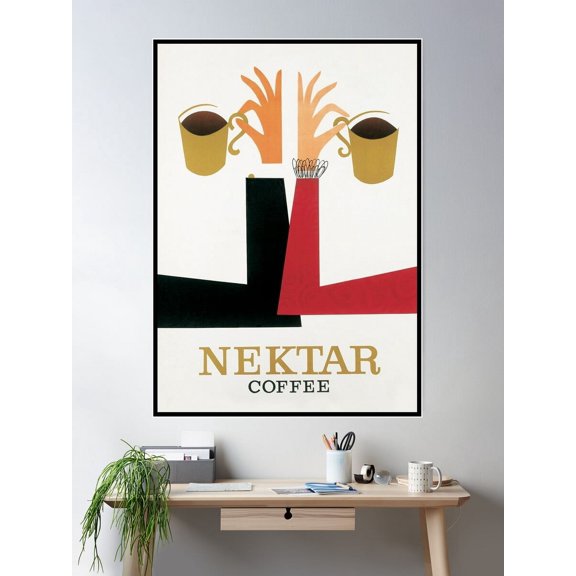 Nektar Retro Vintage Coffee Poster Poster Wall Art, Modern Wall Decor For Living Room Bedroom, 8x12 UNFRAMED