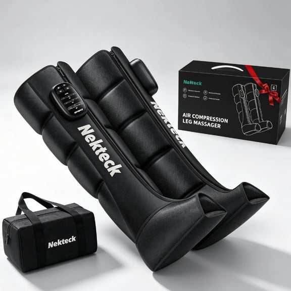 Nekteck Full Leg Compression Massager for Pain and Circulation, Air Compression Leg Massager for Athletes with 6 Modes & 4 Intensities, Recovery Boots for Muscle Relief, FSA/HSA Eligible