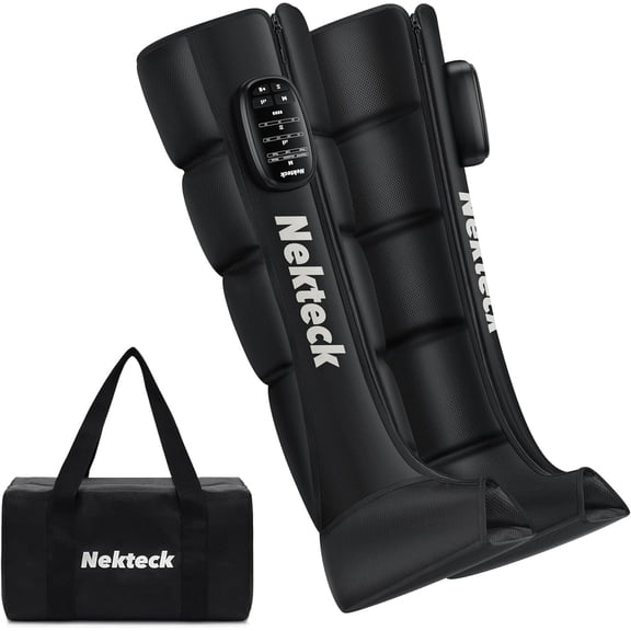 Nekteck Air Compression Recovery System, Cordless Full Leg Massager for Circulation and Pain Relief, Compression Boots with 6 Modes 4 Intensities, Muscles Relaxation, Great Gift for Wife Mom Women