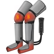 Nekteck Leg Massager for Circulation and Pain Relief, Air Compression Foot Calf Thigh Massager with 2 Heat and 3 Vibration Functions, 6 Modes 3 Intensities, Help for Muscles Relaxation