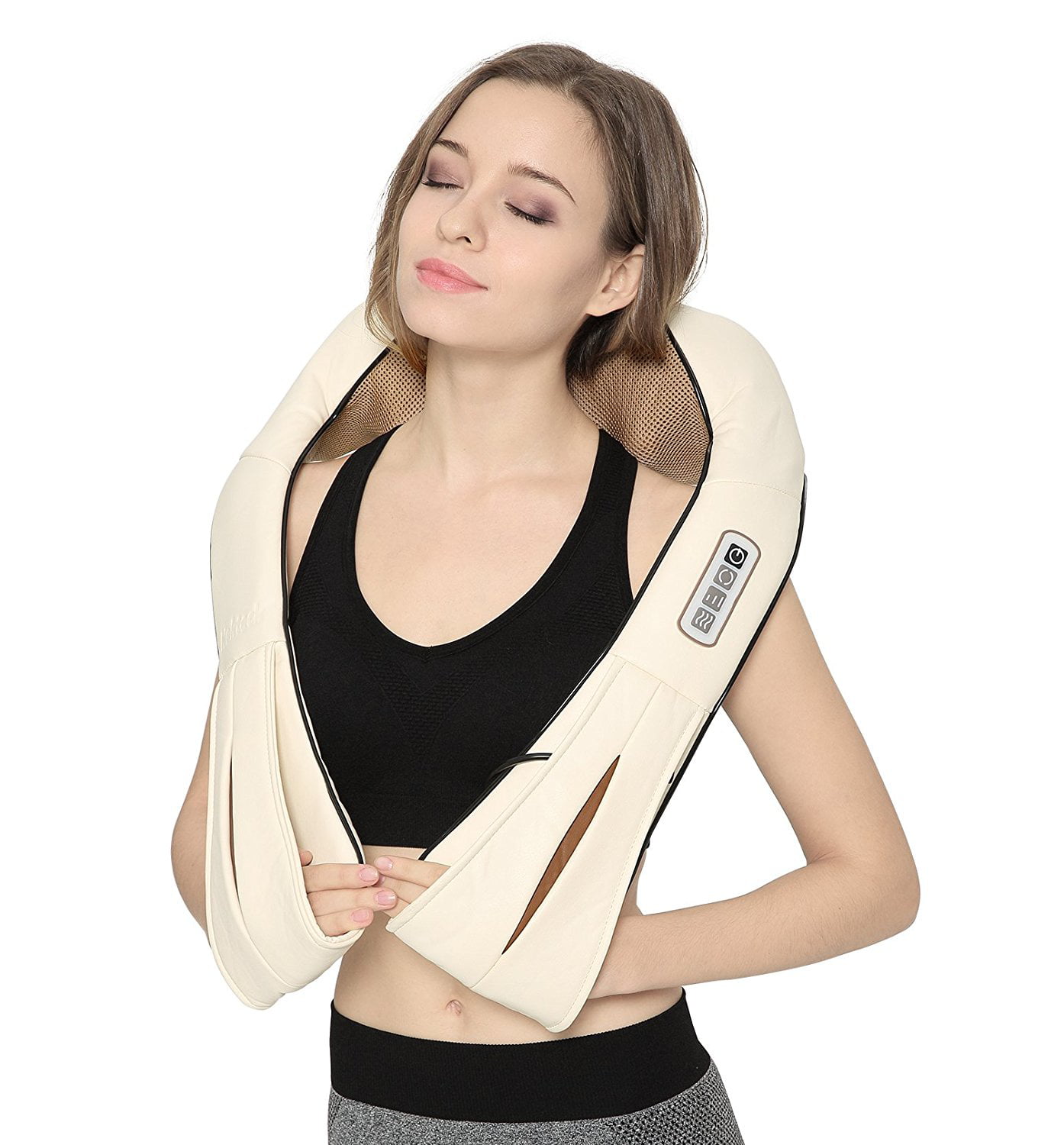 Nekteck Shiatsu Neck and Shoulder Massager with Adjustable Heat and Straps,  Electric Deep Tissue 3D …See more Nekteck Shiatsu Neck and Shoulder