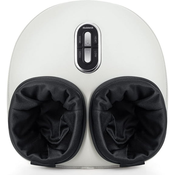 Nekteck Shiatsu Foot Massager Machine with Soothing Heat, Deep Kneading Therapy, Air Compression, Improve Blood Circulation and Foot Wellness,Relax for Home or Office Use(Beige)
