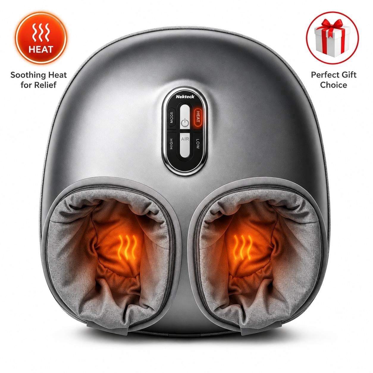 Nekteck Foot Massager with Heat, Shiatsu Foot Massage Machine with for Plantar Fasciitis, Neuropathy, Circulation, Fathers Day Gifts for Men, Women