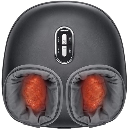 Nekteck Shiatsu Foot Massager Machine with Soothing Heat, Deep Kneading Therapy, Air Compression, Relieve Foot Pain and Improve Blood Circulation,Adjustable Intensity Relax for Home or Office Use