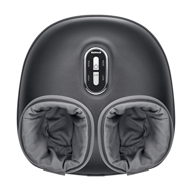 Nekteck Shiatsu Foot Massager Machine with Soothing Heat, Deep Kneading Therapy, Air Compression, Improve Blood Circulation and Foot Wellness,Relax for Home or Office Use(Gray)