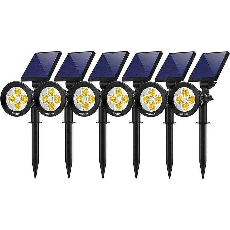 Nekteck Solar Lights Outdoor, 2-in-1 Solar Spotlights Powered 4 LED Adjustable Wall Light Landscape Lighting, Bright and Dark Sensing, Auto On/Off (4 Pack, Warm White) Nekteck Solar Lights Outdoor, 2-in-1 Solar Spotlights Powered 4 LED Adjustable Wall Light Landscape Lighting, Bright and Dark Sensing, Auto On/Off (4 Pack, Warm White)