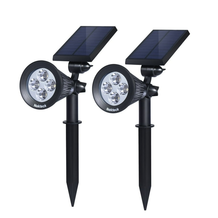 Nekteck Solar Powered Garden Spotlight - Outdoor Spot Light for Walkways, Landscaping, Security, Etc. - Ground or Wall Mount Options (2 Pack, Warm White) Nekteck Solar Powered Garden Spotlight - Outdoor Spot Light for Walkways, Landscaping, Security, Etc. - Ground or Wall Mount Options (2 Pack, Warm White)