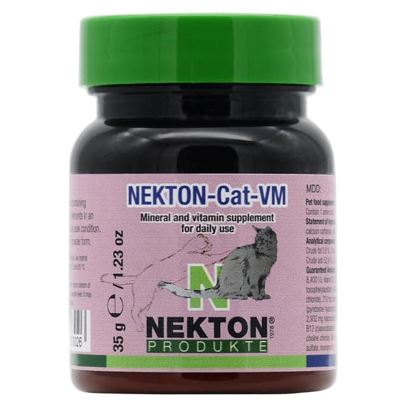 NEKTON Cat-VM Feline Vitamin, Mineral and Trace Element Supplement for Daily Maintenance 1.23 oz (35g)