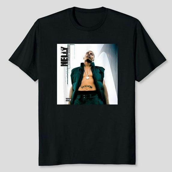 Nel.ly's Country Grammar Album Cover Derrty Entertainment T-Shirt Men's And Women's Graphic Tee 100% Cotton by TBun, Full Sizes S-5XL