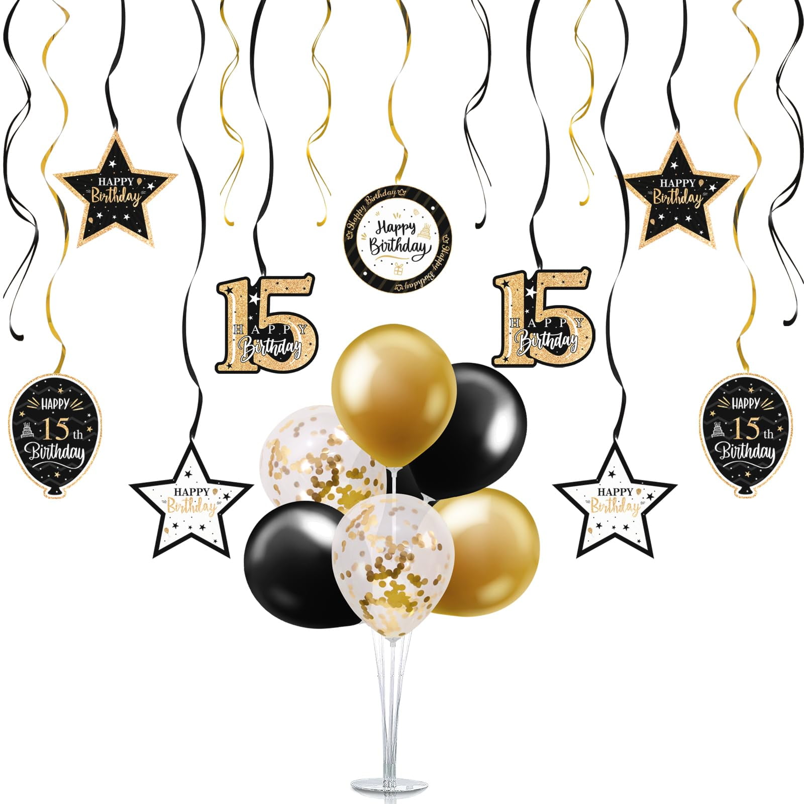 150 Pcs Pink & Gold 15th Birthday Confetti - Mis Quince Decorations, Table Scatters For Girl's Party