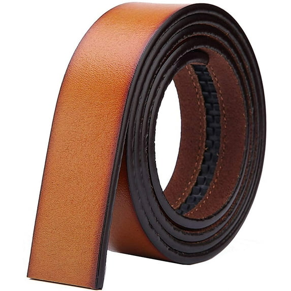 Nelbons Men's Leather Ratchet Belt Strap Only 35mm 1 3/8,Leather Belt without Buckle,replacement belt