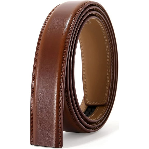 Nelbons Men's Leather Ratchet Belt Strap Only 35mm 1 3/8,Leather Belt without Buckle replacement belt