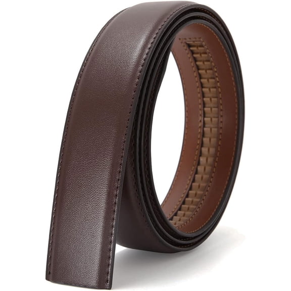Nelbons Men's Leather Ratchet Belt Strap Only 35mm 1 3/8,Leather Belt without Buckle replacement belt