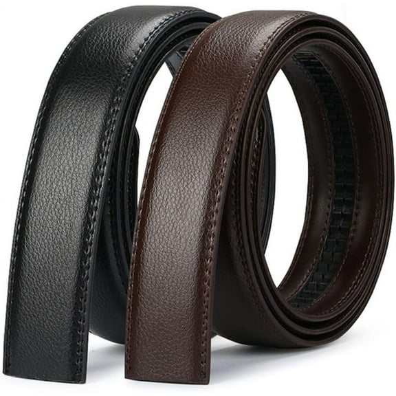 Nelbons Men's Leather Ratchet Belt Strap Only 35mm 1 3/8,Leather Belt without Buckle replacement belt