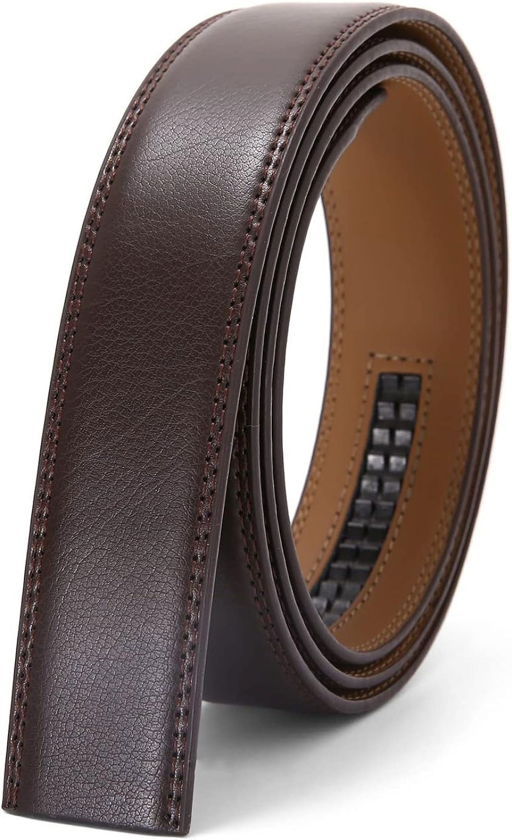 Nelbons Men's Leather Ratchet Belt Strap Only 35mm 1 3/8,Leather Belt