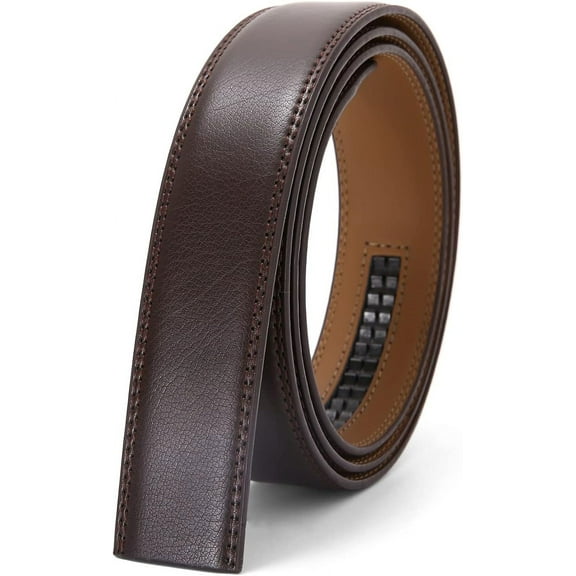 Nelbons Men's Leather Ratchet Belt Strap Only 35mm 1 3/8,Leather Belt without Buckle replacement belt