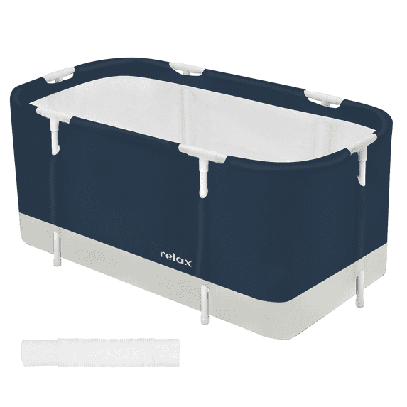 Nelbons Portable Foldable Bathtub, Relaxation and Convenience Travel and Home Spa Bathtub for Adults Families, Easy to Assemble Collapsible Bathtub