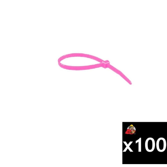 Nelco Products 11 Inch 50 Lbs Standard Cable Ties, Fluorescent Pink, 100 Pieces