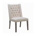 thumbnail image 1 of Neli 22 in. Wingback Button Fabric Tufted Dining Chair, Beige - Set of 2, 1 of 1
