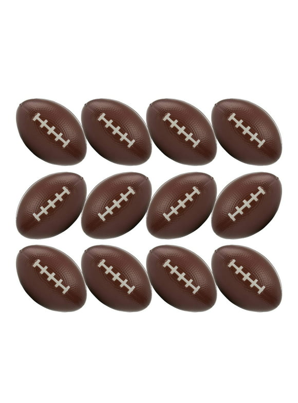 Neliblu 12 Football Sports Stress Balls Bulk Pack of 1 Dozen 2.5" Stress Football Squeeze Balls for NFL Season Party Supplies, Party Favors, Goody Bag Stuffes for Kids and Adults