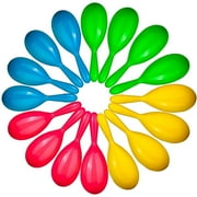 Neliblu 24 Neon Maracas Party Favors, 4"" Noisemakers for Bday Fun
