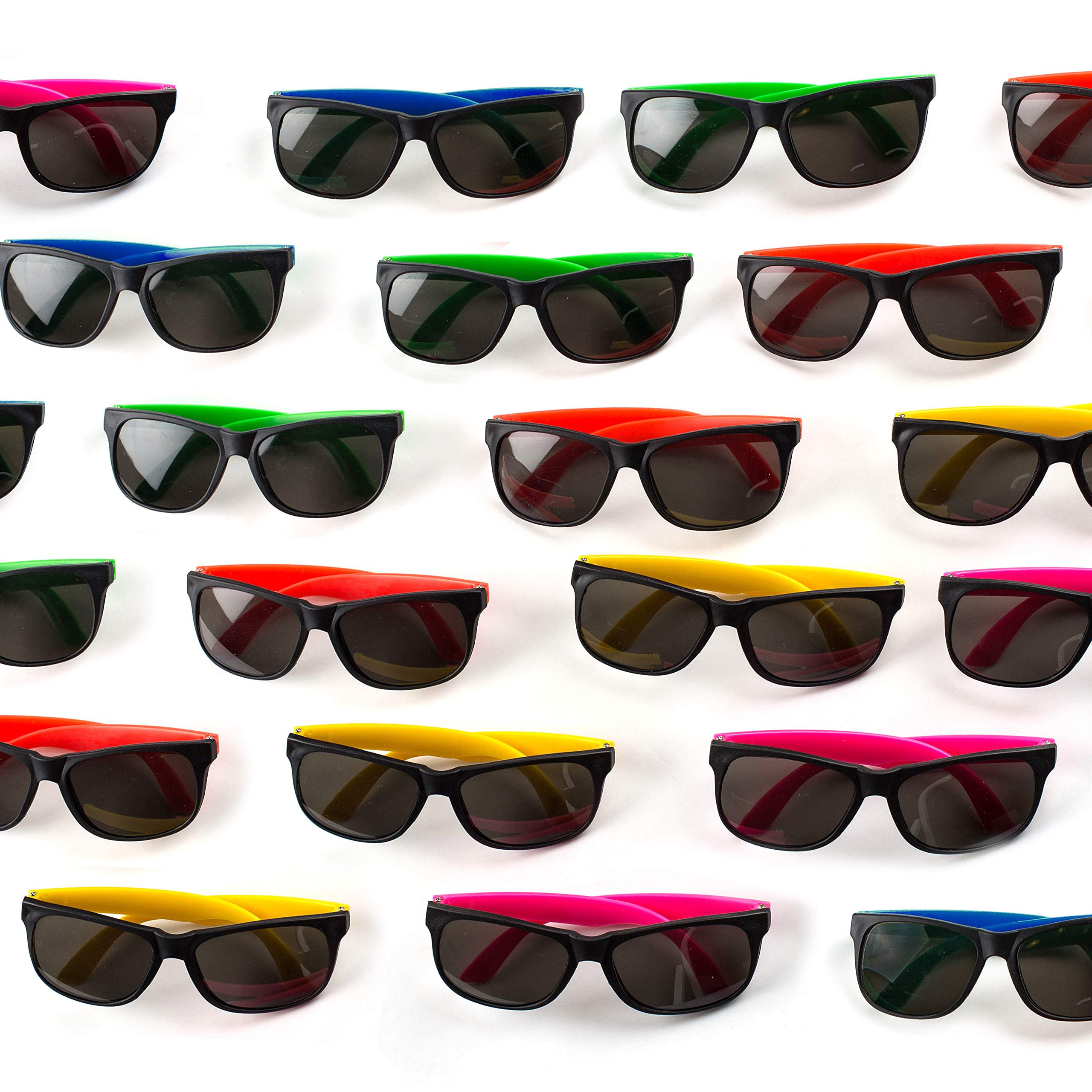Kids Sunglasses Bulk Party Favors - 24 Pack Summer Party Supplies for Boys  Girls, Neon Party Sunglasses