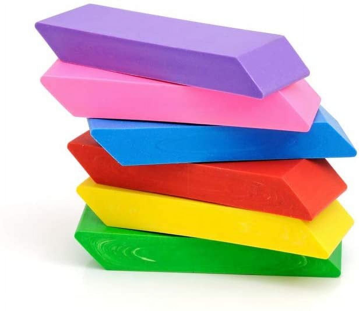 Neliblu Premium Pencil Erasers Bright Neon Chiseled Erasers 6 Pack