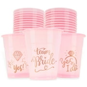 Neliblu Team Bride Cups - 25 Decorations - Mega Pack of Pink & Gold Cups For Weddings