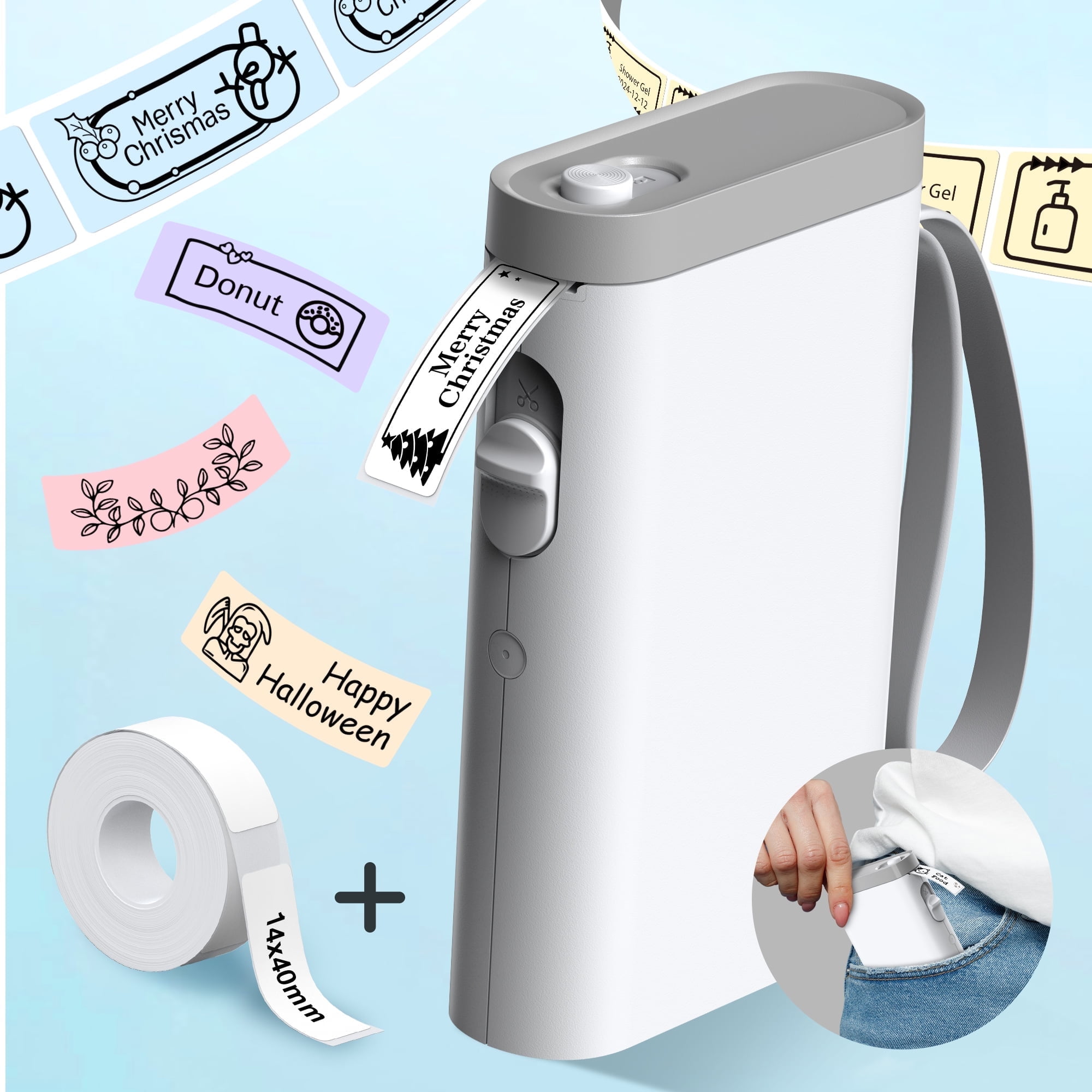 Nelko Originele P21 Label Maker Tape, Aangepast Label Print Papier, 14x50mm (0.55x1.97), Standaard Gelamineerde Etikettering Vervanging, Multifunctioneel van P21 Label Maker, 180 Tapes/Roll, 1 Rol
