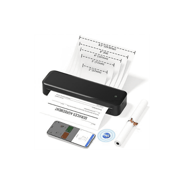 NelkoGlobal Bluetooth Portable Thermal Printer &ndash; 8.5''&times;11'' Inkless, 300DPI