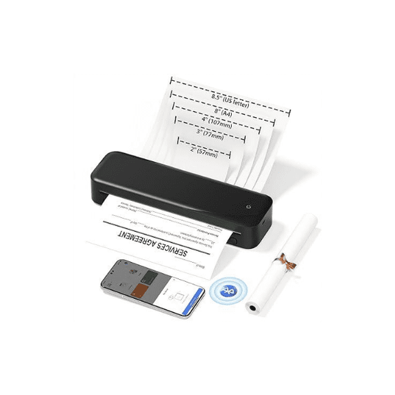 NelkoGlobal Bluetooth Portable Thermal Printer  8.5''11'' Inkless, 300DPI
