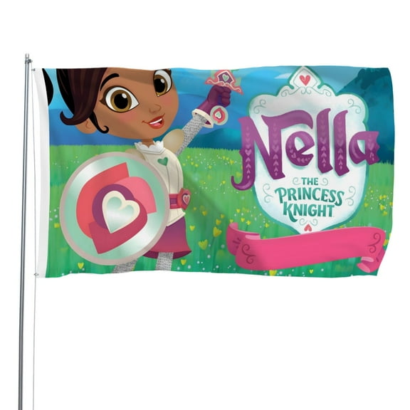Nella the Princess Knight-themed Printed Flag Perfect gift for fans, friends, and family members, and suitable for indoor and outdoor activities, party decorations.48"x71" (120cm180cm)