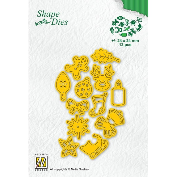 Nellie's Choice Shape Die Christmas Fiddles 12 pcs
