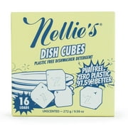 Nellies Dishwasher Cubed Eco-Conscious Dishwasher Detergent, Unscented, 16 Loads