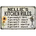 thumbnail image 1 of Nellie's Kitchen Rules Chic Sign Vintage Decor 12x18 Metal Sign 112180032241, 1 of 1