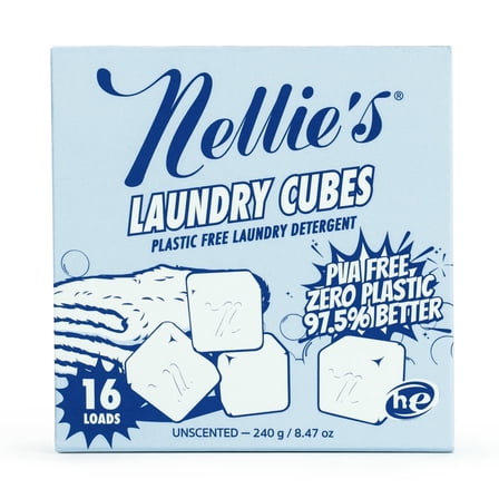 Nellie's Laundry Cubed Eco-Conscious Laundry Detergent, Unscented, 16 Loads