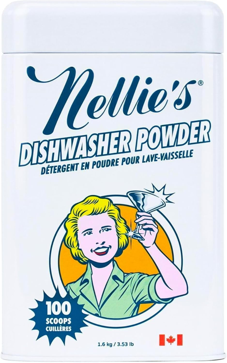 Nellie's Dishwasher Powder - 100 Load - Plant-Based Dishwasher Detergent - Septic Safe, Fragrance-Free - Easily Penetrates Grease & Food Particles - Phosphate-Free