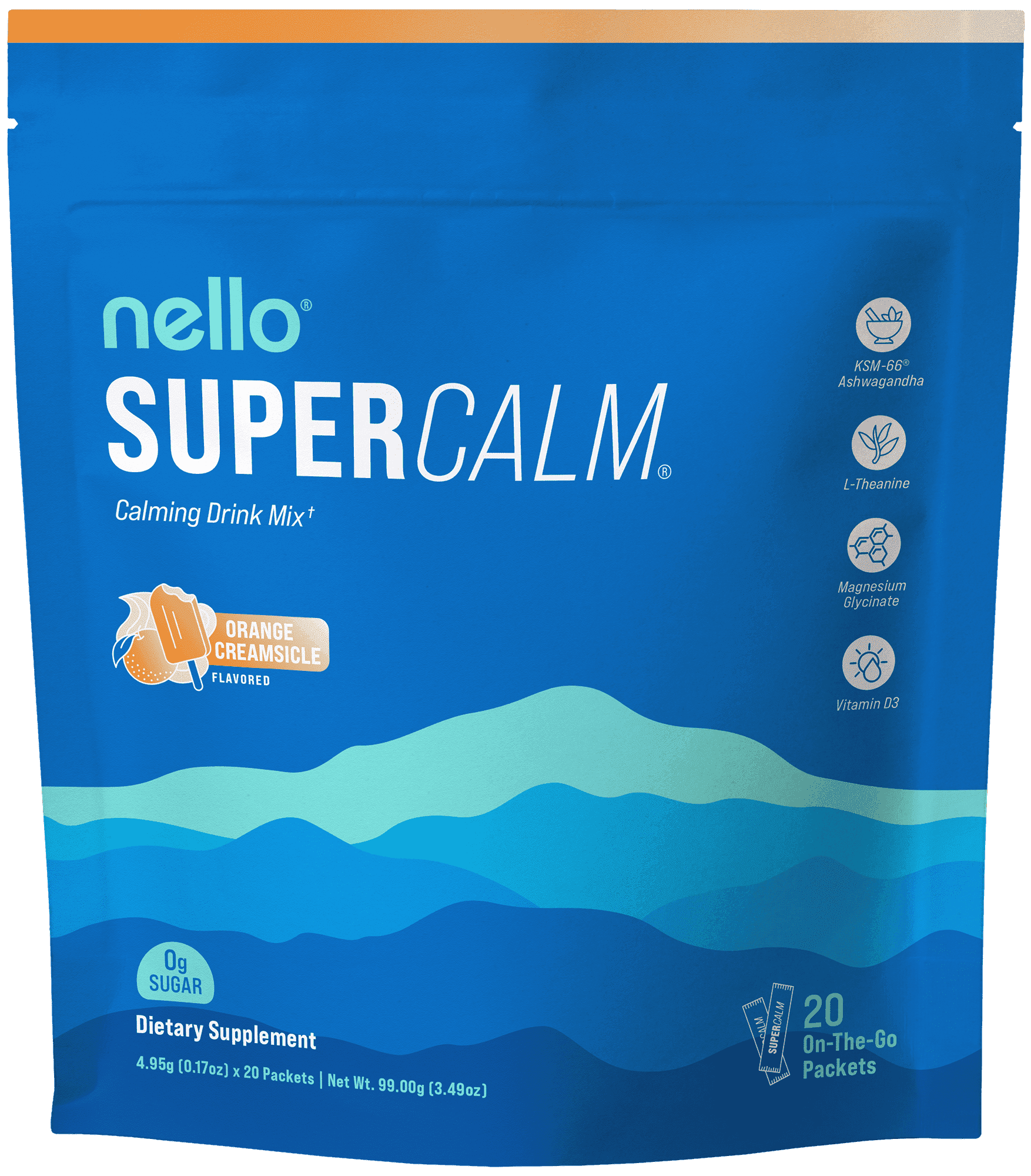 Nello Supercalm Drink Mix - Ashwagandha KSM 66, Magnesium