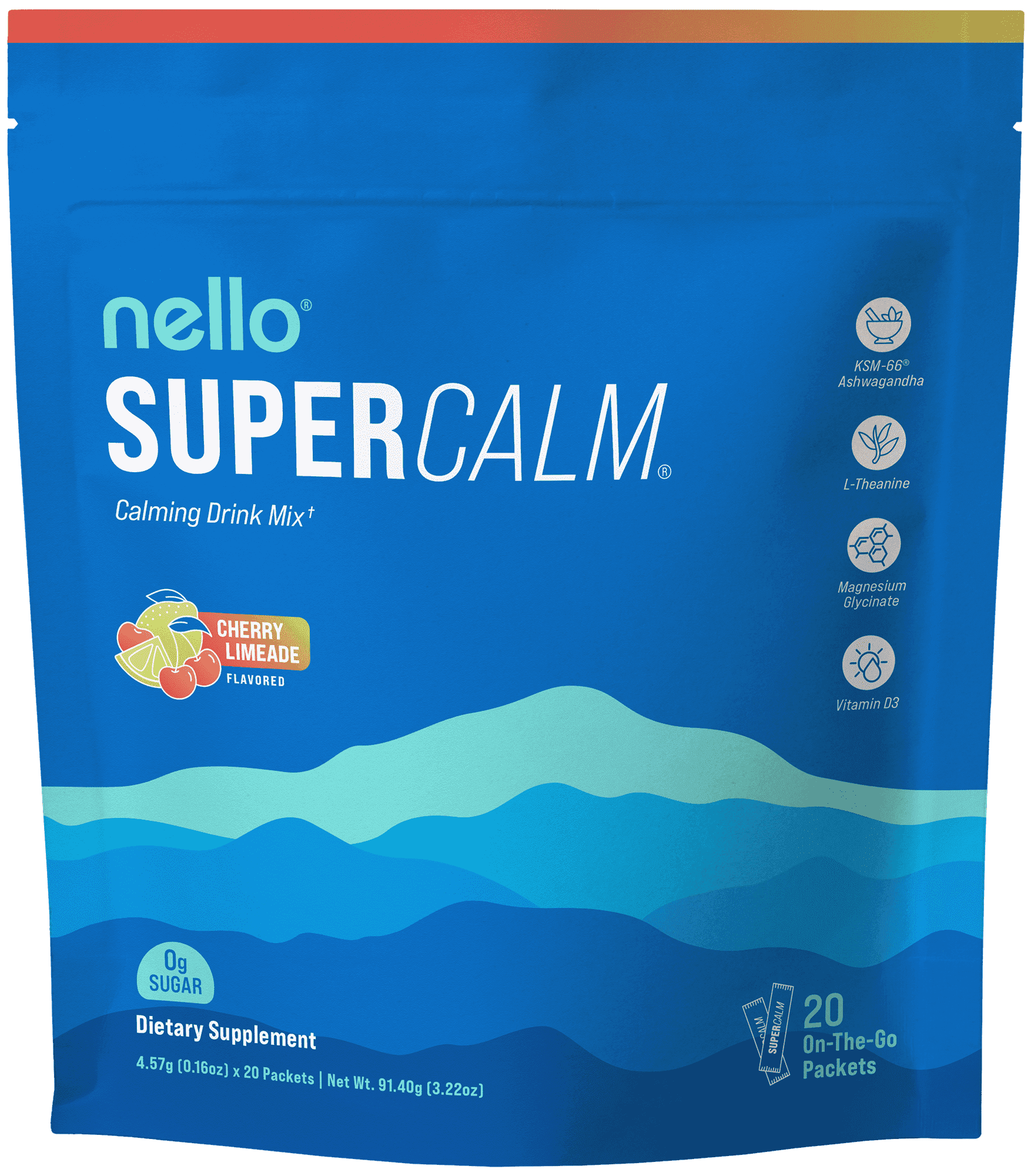 Nello Supercalm Drink Mix, Ashwagandha KSM 66, Magnesium Glycinate